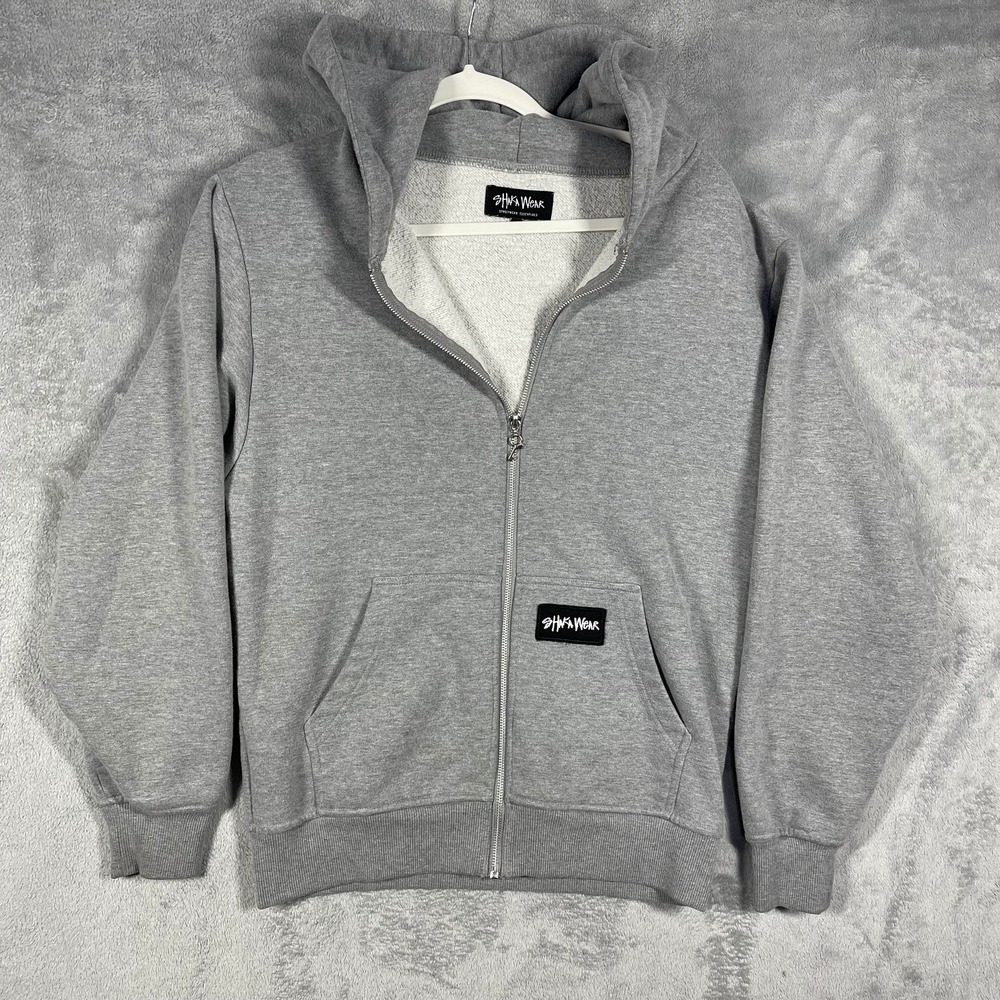 Shaka Wear Hoodie Mens Small Gray Streetwear Essentials Full‎ Zip Sweatshirt